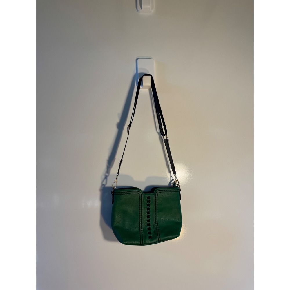 Montana West Green Pebbled‎ Vegan Leather Whipstitch Crossbody Bag Western Style